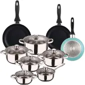 Wellhome Pk8184 Kasserollesett Med Stekepanner 15 Stykker