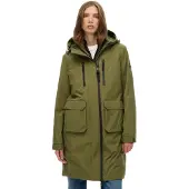Superdry for woman. W5011989A Hooded Longline Shell Coat green (XS), Casual, Recycled Polister