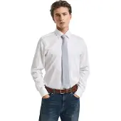 Gant for man. 3230300 Slim Fit white satin shirt (XL), Casual, Party, Cotton, Classic, Long sleeve
