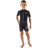 Seac Sub Våtdrakt - Trendy Shorty Kid - 2,5 mm - Svart/Rød - - 9 år (134) - Våtdrakt