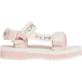 Pepe Jeans for girl. PGS70068 Raw white trek strappy sandals (34), 1 to 3 cm, Velcro, Casual, children's fashion