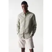 Salsa Jeans Cotton Linnen Regular Fit Skjorte Med Lange Ermer