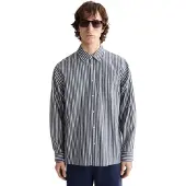 Scotch & Soda Striped Relaxed Fit Skjorte Med Lange Ermer