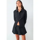 Balmohk Poplin Zipper Skjorte Med Lange Ermer