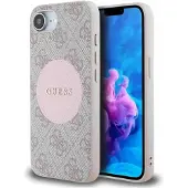 GUESS 4G Circle Classic MagSafe-etui med logo for iPhone 16e - rosa