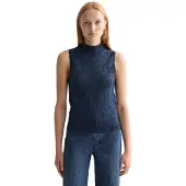 Scotch & Soda Metallic Pointelle Knitted Ermeløs T-skjorte