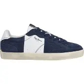 Pepe Jeans for man. PMS300006 Lane Road Leather Sneakers navy (41), Flat, Laces, Casual