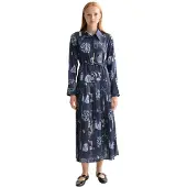 Scotch & Soda Belted Pleated Hem Lang Ermet Midi-kjole