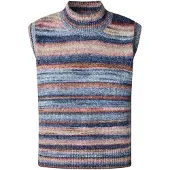 Pepe Jeans for woman. PL7000009 Multicoloured light blue waistcoat (M), Casual, Multicolor, Polyester, Sleeveless / Straps
