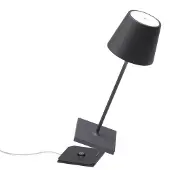 Zafferano Poldina mini batteridrevet bordlampe IP65 grå