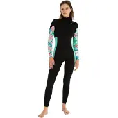 Hurley Plus Printed 3/2 Mm Dame Våtdrakt I Neopren Med Glidelås I Brystet Og Lange Ermer