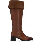 Carmela for woman. 16269101-CAMEL Leather Boots 162691 brown (38), 3 to 5 cm, Zip, Casual, Classic
