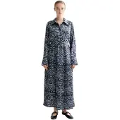 Scotch & Soda Belted Pleated Hem Lang Ermet Midi-kjole
