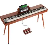 Vevor Vektet Digitalpiano, 88 Tangenter Fullt Vektet, Elektrisk Piano, Dobbelt Keyboard og Høyttalere, Firbent Pianostativ med Hodetelefoner, 200 Toner og Rytmer, Støtte for Bluetooth/USB/MIDI, For Ny