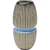 Kare Vase Calabria, blå/beige, porselen, håndlaget