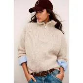 Ba&sh for woman. 1H25BELT Beltane beige jumper (34), Casual, Wool
