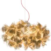 Slamp hengelampe Clizia Mama Non Mama, Ø53 cm, gull/rød