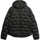 Superdry for man. M5012045A Black quilted hooded coat (XL), Casual, Recycled Polister, Sustainable