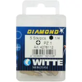 Witte Pz 1 Diamond Pozidriv Kryssformet Skrutrekkerbits 5 Enheter