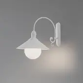 Argon Utendørs vegglampe Enduro, hvit, stål, glass, IP44, E27