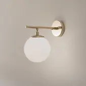 Opviq Vegglampe Roe, gullfarget, glass, høyde 24 cm, E14