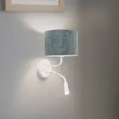 Duolla Vegglampe Roller, snor mint, hvit, med leselampe