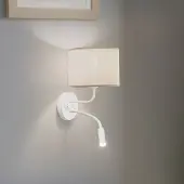 Duolla Vegglampe Roller, bomullsvit, hvit, med leselampe