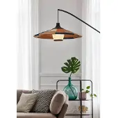 Forestier Parrot gulvlampe med abacá-skjerm, grønn