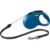 Flexi New Classic snor S, 5M, 12KG, blå