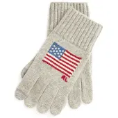 Ralph Lauren for woman. 449P02045002 Grey flag gloves (OSFA), Casual, Wool