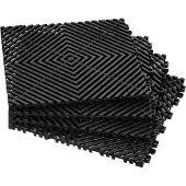 Vevor sammenlåsende dreneringsmatte, 12” x 12” modulær sammenlåsende pute, 50 stk. skjøtematter, sklisikre svarte PP dreneringsgulvfliser og dusjmatte, for garasje, hage, kjøkken og utendørs
