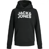 Jack & Jones Hettegenser - Noos - JjeCorp - Black/Jr/Large Trykk - - 10 år (140) - Hettegenser