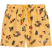 Superdry for man. M3010232A Hawaiian print swimming costume recycled yellow (S), Beachwear, Recycled Polister, Sustainable