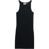 Superdry for woman. W8011595A Black embroidered ribbed dress with olympic back (M), Casual, Sleeveless / Straps, Organic Cotton, Sustainable
