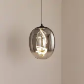 ONLI LED-hengelampe Lilly, glass, røykgrå, Ø 28 cm, 4000 K