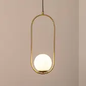 Opviq Hengelampe Mudoni, gull/hvit, glass, metall, E27