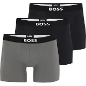 BOSS for man. 50544272 Set of 3 boxer shorts in grey stretch cotton, black (S), Homewear