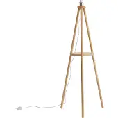 QAZQA Skandinavisk gulvlampe med trebein i tre - Lou