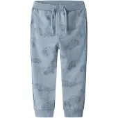 Name it Joggebukser - Noos - NmmVaron - Dusty Blue m. Trykk - - 6 år (116) - Joggebukse