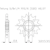 Esjot 32153 520 Racing Fremre Tannhjul