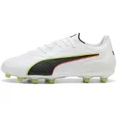 Puma KING 20 PRO FG/AG Football Boots Unisex, Shoes, White/Glowing Red/Yellow Alert, 38