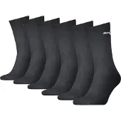 Puma Unisex Crew Socks 6 pack, Clothing, Black, 35-38