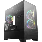DeepCool CG380 3F - Micro-ATX - micro ATX - sidepanel med vindu (herdet glass) - ingen strømforsyning (ATX) - svart - USB/lyd