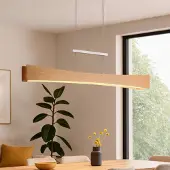Elobra LED-hengelampe Peru, eik/nikkel, lengde 116 cm