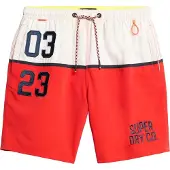 Superdry for man. M3010249A 43.2 cm swimming costume with red nautical logo (S), Beachwear, Recycled Polister, Sustainable