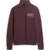 Superdry for man. M2013797A Jacket with classic graphic and half zip burgundy (S), Casual, Cotton