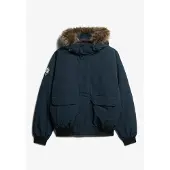 Superdry for man. M5011930A Everest navy faux fur bomber jacket (XXL), Casual, Polyester, Sustainable