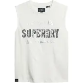 Superdry for woman. W6011899A Tight T-shirt white (S), Casual, Cotton, Sleeveless / Straps
