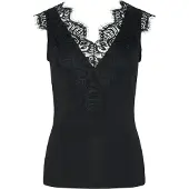 Pieces Ilu Braces Kort Ermet V-hals T-skjorte