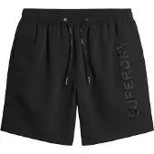 Superdry for man. M3010227A Premium black embroidered swimming costume (M), Beachwear, Sustainable, Recycled polyester